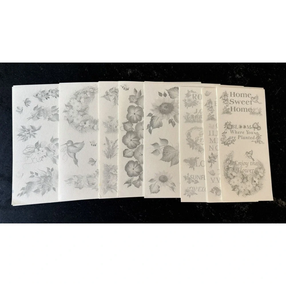 Plaid FolkArt Rub‎ On Transfers 2001 Farmhouse Floral Sunflower Lot